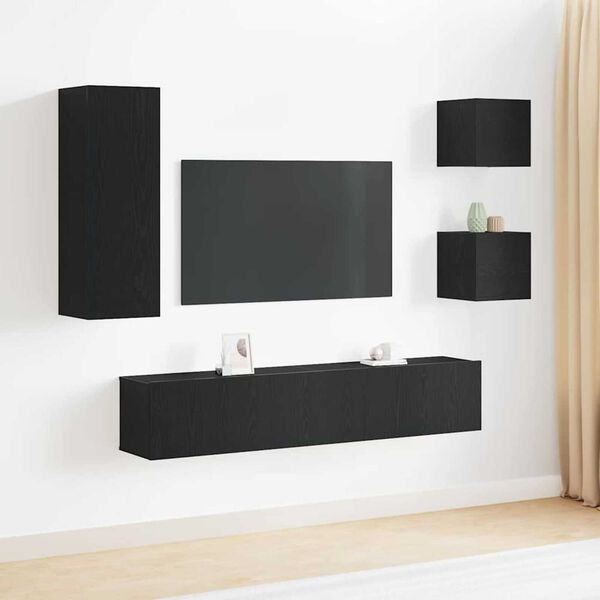 vidaXL TV Cabinet Set Wall-mounted 5 pcs Old Wood Engineered Wood