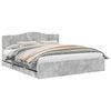 vidaXL Bed Frame with Drawer Concrete Grey 180 x 200 cm Engineer Wood