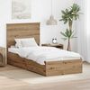 vidaXL Bed Frame with Drawer Artisan Oak 90 x 190 cm Engineered Wood