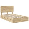 vidaXL Storage Bed with Drawer Sonoma Oak 135 x 190 cm Engineered Wood