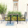vidaXL 3 Piece Garden Dining Set Black Glass and Steel