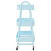 vidaXL Storage Trolley 3-Tier Blue 42x41.5x77 cm Steel