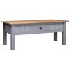 vidaXL Coffee Table Grey 100x60x43,5 cm Solid Pine Wood Panama Range