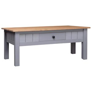 vidaXL Coffee Table Grey 100x60x43,5 cm Solid Pine Wood Panama Range