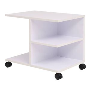 vidaXL Rolling Shelf | White | Engineered wood with melamine finish | Compact