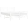 vidaXL Metal Bed Frame without Mattress with Footboard White 140x200cm