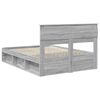 vidaXL Bed Frame Grey Sonoma 160 x 200 cm Solid Pine Wood