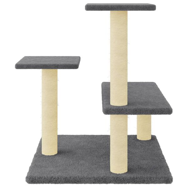 vidaXL Cat Tree with Sisal Scratching Posts Dark Grey 61 cm