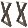 vidaXL Dining Table Legs 2 pcs Natural Steel 70x(72-73.3) cm Steel