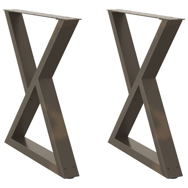 vidaXL Dining Table Legs 2 pcs Natural Steel 70x(72-73.3) cm Steel