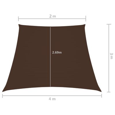 vidaXL Sunshade Sail Oxford Fabric Trapezium 2/4x3 m Brown