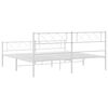 vidaXL Metal Bed Frame without Mattress with Footboard White 193x203cm