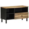vidaXL TV Cabinet Black 80x33.5x46 cm Solid Rough Wood Mango