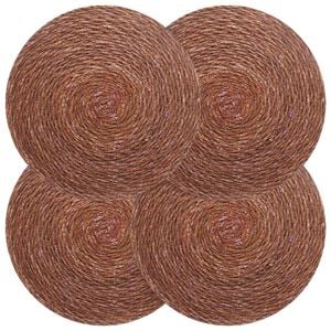 vidaXL Seagrass Placemets 4 pcs Brown 100% Seagrass