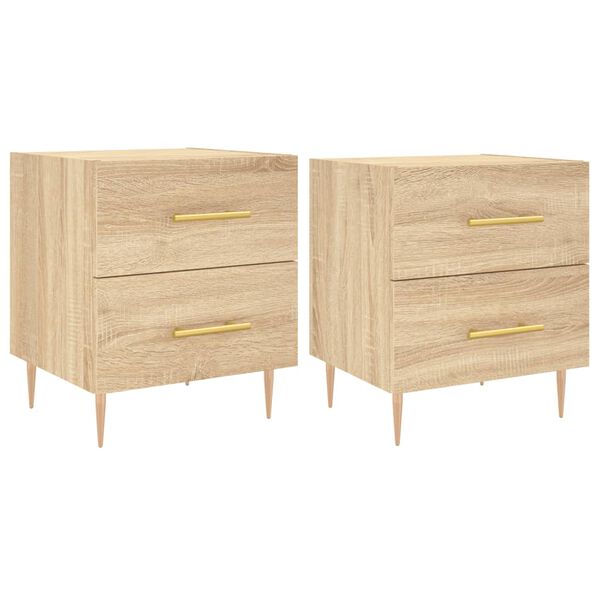 vidaXL Bedside Cabinets 2 pcs Sonoma Oak 40x35x47.5 cm Engineered Wood