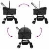 vidaXL Folding Pet Stroller Black 81 x 47 x 99 cm 600D Oxford fabric