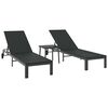 vidaXL Sunbed 3 pcs Poly Rattan Black