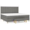 vidaXL Box Spring Bed with Mattress Dark Grey 200x200 cm Fabric