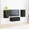 vidaXL TV Cabinet Set Wall-mounted 6 pcs Black Engineered Wood