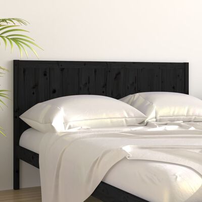 vidaXL Bed Headboard Black 125.5x4x100 cm Solid Pine Wood