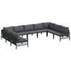 vidaXL Garden Sofa Set 9 pcs Black Steel