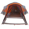 vidaXL Family Tent Tunnel 8-Person Grey and Orange Waterproof