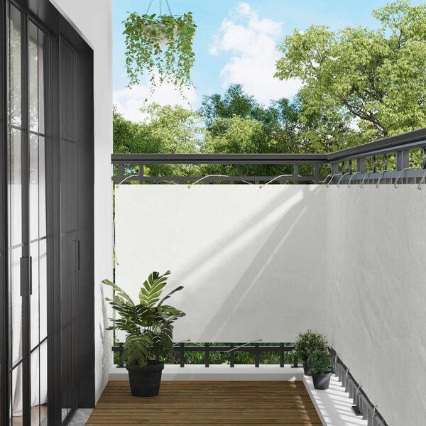 vidaXL Balcony Screen White 110 x 700 cm Oxford Fabric