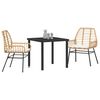 vidaXL Garden Dining Set 3 pcs Brown Poly Rattan
