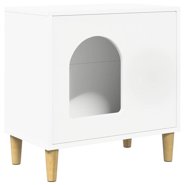 vidaXL Cat House White 51 x 30 x 52 cm Engineered Wood
