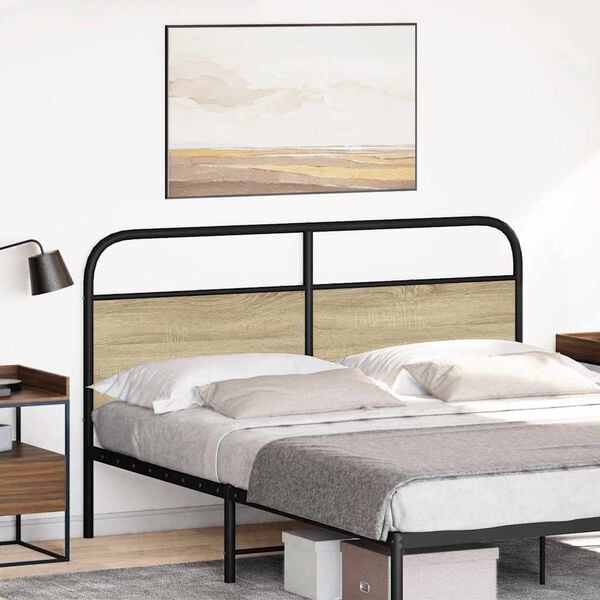vidaXL Replace Headboard Sonoma Oak 150 cm Steel and Engineered Wood