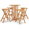 vidaXL 5 Piece Folding Bar Set Solid Wood Teak