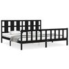 vidaXL Bed Frame without Mattress Black 200x200 cm Solid Wood Pine