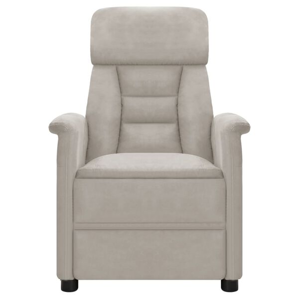 vidaXL Recliner Chair Light Grey Microfiber Fabric