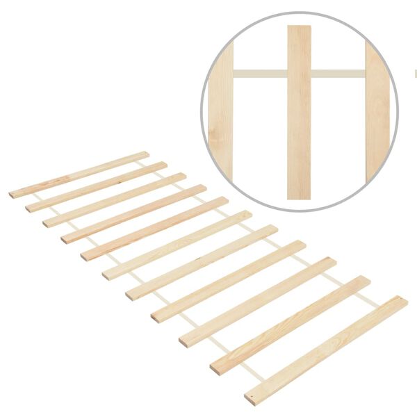vidaXL Roll-up Bed Base with 11 Slats 80x200 cm Solid Pinewood