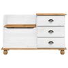 vidaXL Entryway Storage Bench with Drawer ASKIM White 100 x 39 x 62 cm