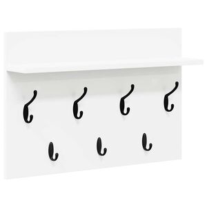 vidaXL Wall-Mounted Coat Rack White 60 x 40 x 12 cm Engineered wood