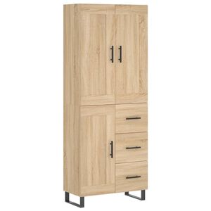 vidaXL Highboard Sonoma Oak 69.5x34x180 cm Engineered Wood