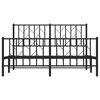 vidaXL Metal Bed Frame without Mattress with Footboard Black 140x200cm