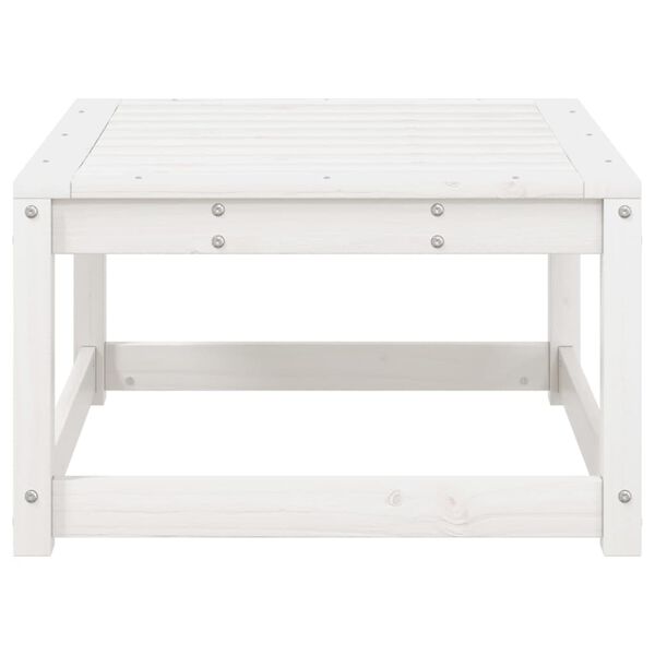 vidaXL Garden Footstool White Solid Wood Pine