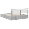 vidaXL Bed Frame with Shelf Grey Sonoma 200 x 200 cm Engineered Wood