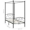 vidaXL Canopy Bed Frame without Mattress Black Metal 90x200 cm