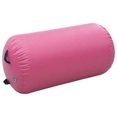 vidaXL Inflatable Gymnastic Roll with Pump 120x90 cm PVC Pink