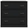 vidaXL Sideboards 2 pcs Black Engineered Wood
