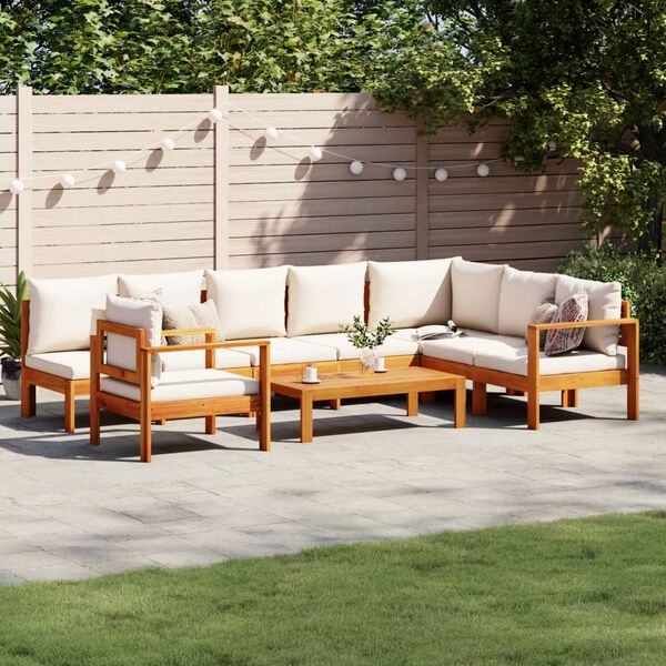 vidaXL 6 Piece Garden Sofa Set with Cushions Solid Wood Acacia