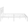 vidaXL Metal Bed Frame without Mattress with Headboard White 193x203cm
