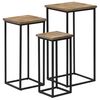 vidaXL Plant Table | Set of 3 | Natural Wood and Black