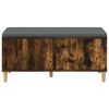 vidaXL Hall Bench with Cushion with Door Smoked Oak 100 x 38 x 46 cm