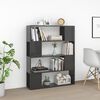 vidaXL Book Cabinet Room Divider High Gloss Grey 100x24x124 cm