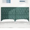 vidaXL LED Headboard with LED Strip Lights Dark Green 144 cm Polyester