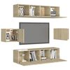 vidaXL 6 Piece TV Cabinet Set Sonoma Oak Engineered Wood
